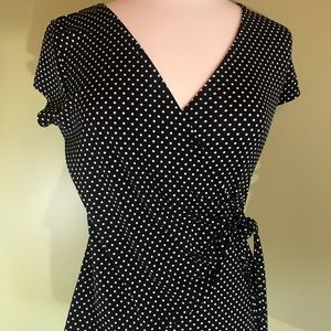 THX short sleeved dotted blouse.